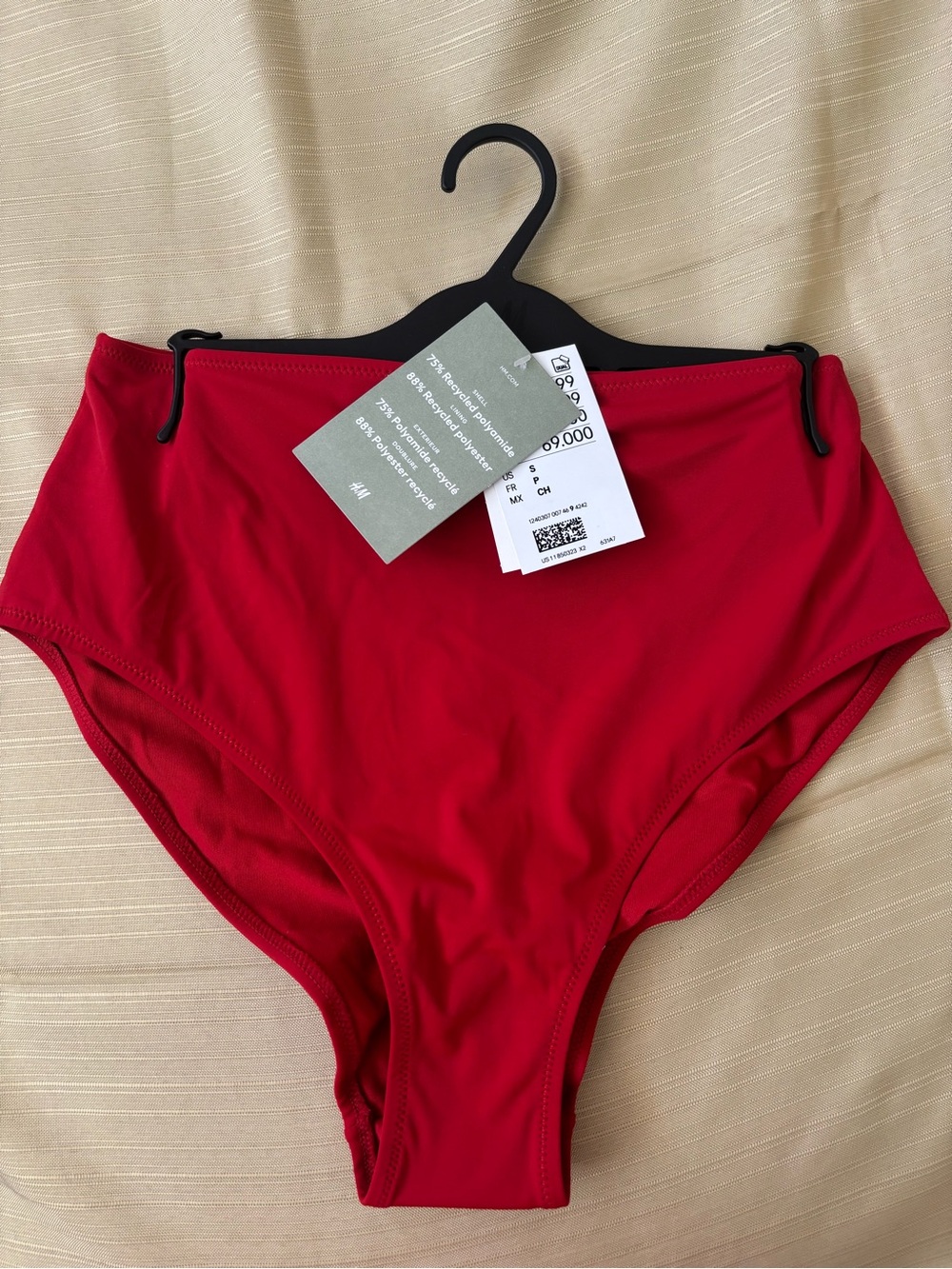 H&M Red High-Waist Bikini Bottoms